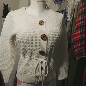 The LIMITED | cutest wool ivory drawstring sweater